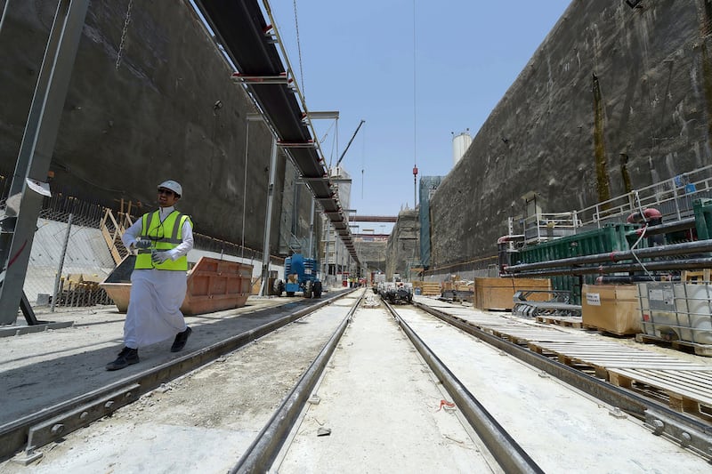 A construction site at the Riyadh Metro. AFP
