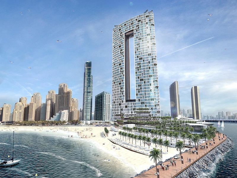 The project will contain a pair of 74-storey towers at the end of Dubai Marina. Courtesy Emaar Hospitality Group