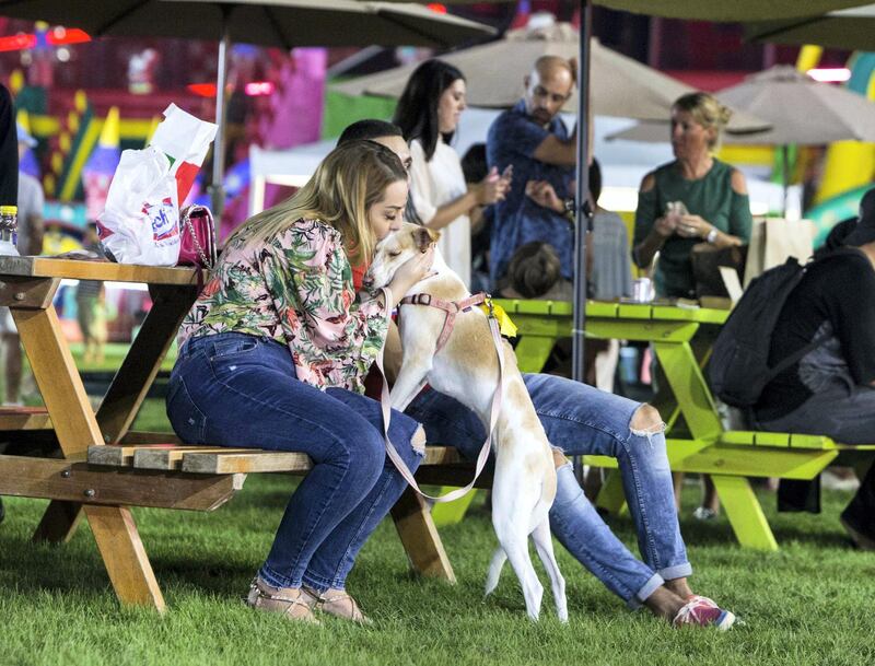 ABU DHABI, UNITED ARAB EMIRATES, 28 OCTOBER 2018 -Sweet moments  at the inaugural of Yas Pet Together event at Yas Du Arena, Abu Dhabi.  Leslie Pableo for The National for Evelyn Lau's story
