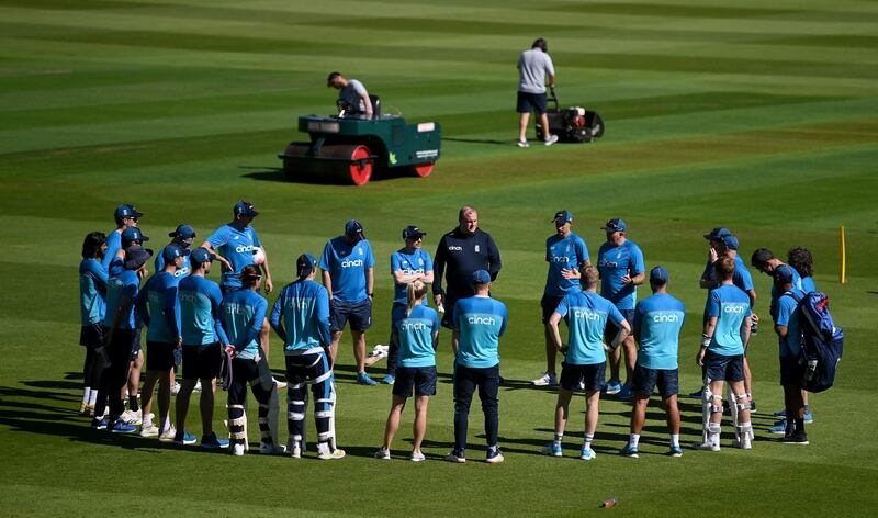 The England squad ahead of training. Getty