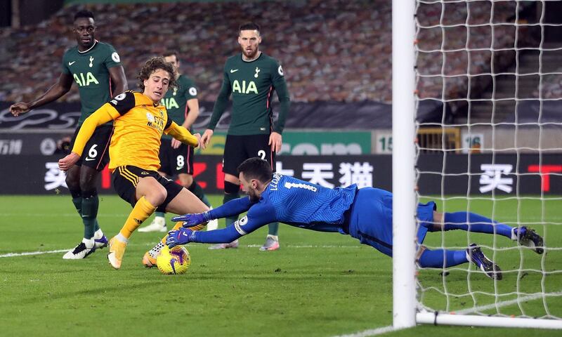 TOTTENHAM RATINGS: Hugo Lloris - 6, Was brave to deny Silva. Didn’t really have a chance of preventing Saiss’ goal. AFP