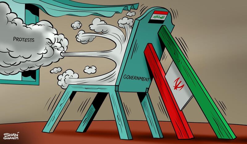 Our cartoonist Shadi Ghanim's take on the protests in Iraq and calls to end Iranian meddling in their country.