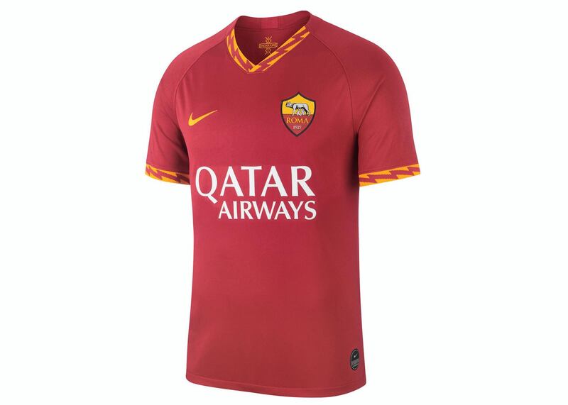 8th: The new AS Roma home shirt isn't a great divergence from any other Roma home shirt, except this one has lightning bolts around the collar and sleeves. Cool. Courtesy Nike