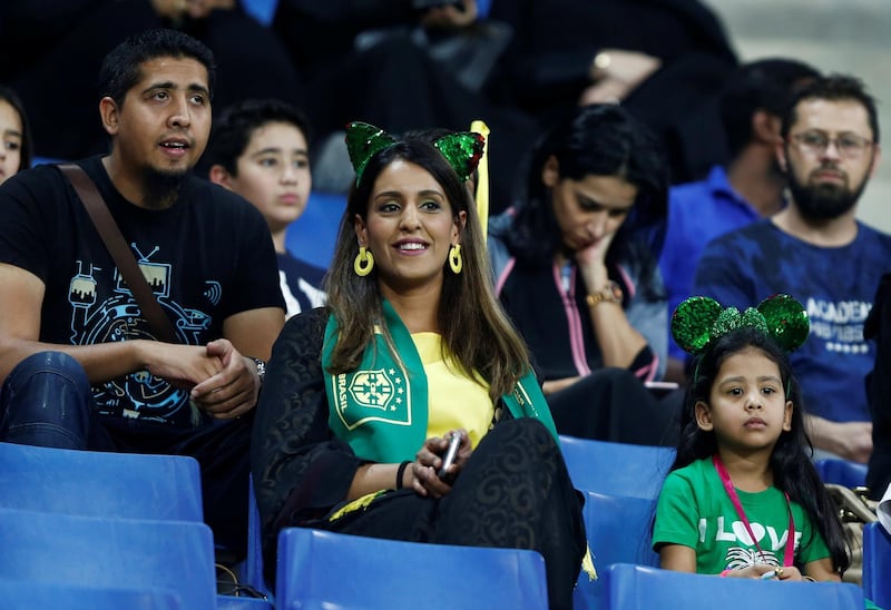 A Brazil fan before the match. Reuters