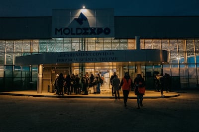 The Moldexpo center, which served as Moldova's Covid-19 hospital, was transformed into a refugee center in 6 hours on the first day of the war. Photo: Erin Clare Brown / The National