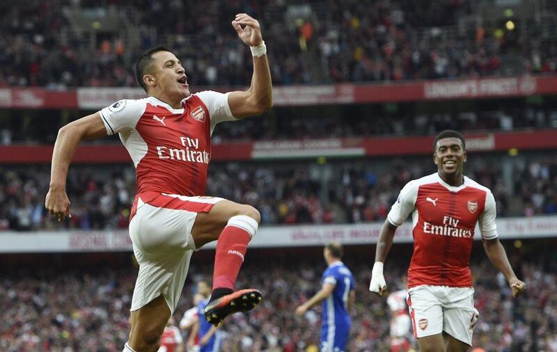 Alexis Sanchez started the rout with an 11th minute opening goal for Arsenal against Chelsea. Facundo Arrizabalaga / EPA