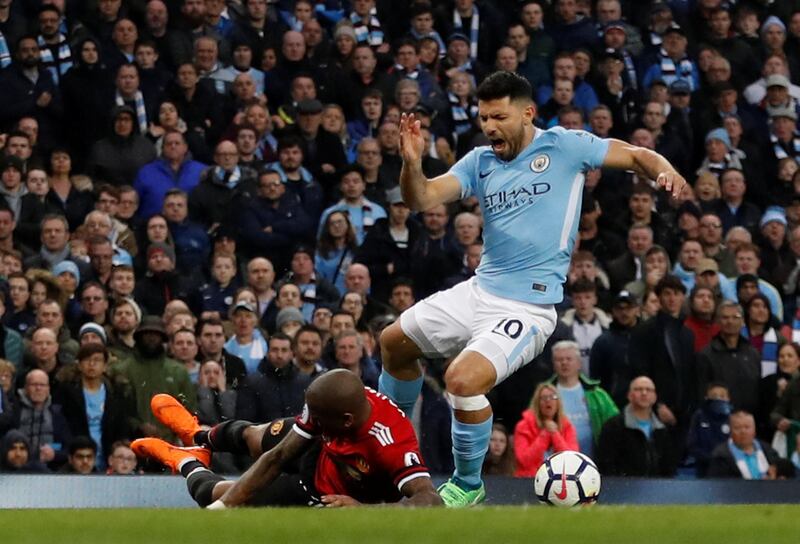 Manchester City's Sergio Aguero, right. Lee Smith / Reuters