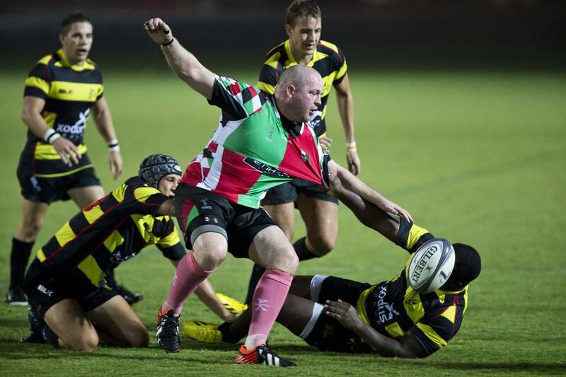Chris Jones-Griffith competes for Abu Dhabi Harlequins in a UAE Premiership match in October 2013. Antonie Robertson / The National 
