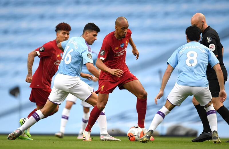 Fabinho - 6. Stuck to his task but was overrun at times by the mobile City midfield. Getty