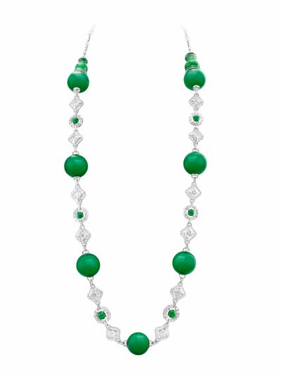Boghossian imperial jadeite diamonds emeralds sautoir. Photo: Boghossian 