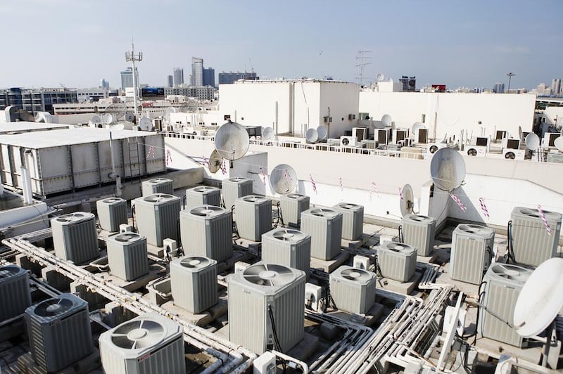 Air-conditioning units are a part of virtually every building in the UAE. Sarah Dea / The National