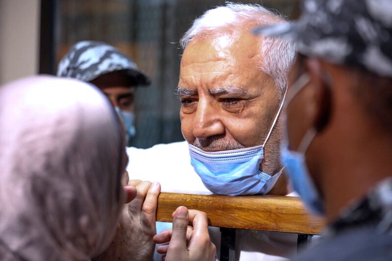 Former Egyptian presidential candidate and ex-Muslim Brotherhood member Abdel Moneim Aboul Fotouh attends his sentencing at the Tora courthouse complex in south-eastern Cairo on May 29, 2022. AFP