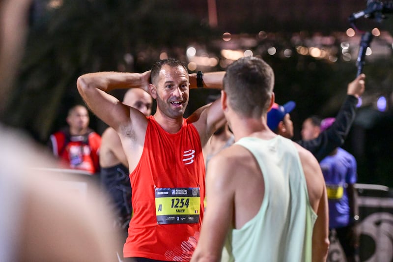 Participants prepare for the race. 
