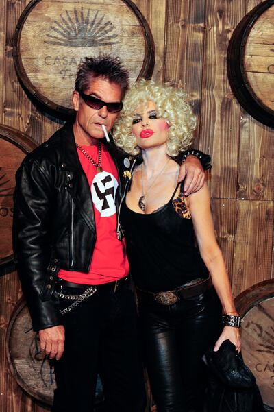 LOS ANGELES, CA - OCTOBER 30:  Harry Hamlin and Lisa Rinna attend the Casamigos Tequila Halloween Party Brought to you by Those Who Drink It  at a private residence on October 30, 2015 in Los Angeles, California.  (Photo by Amy Graves/Getty Images)
