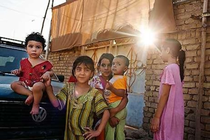 Young members of the Mohammed family in Baghdad's Shakook squatter settlement.