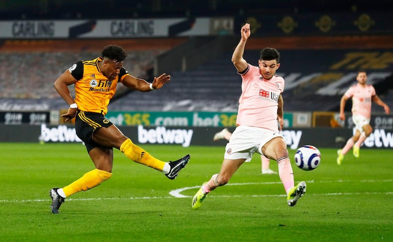 Wolverhampton Wanderers' Adama Traore shoots at goal. Reuters