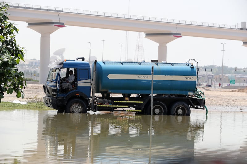 Many roads in Dubai have been flooded since last week's torrential rainfall. Pawan Singh / The National