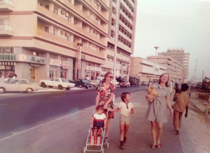 Laith Rahmatallah walking on the corniche with his mother and brother. Courtesy Laith Rahmatallah
