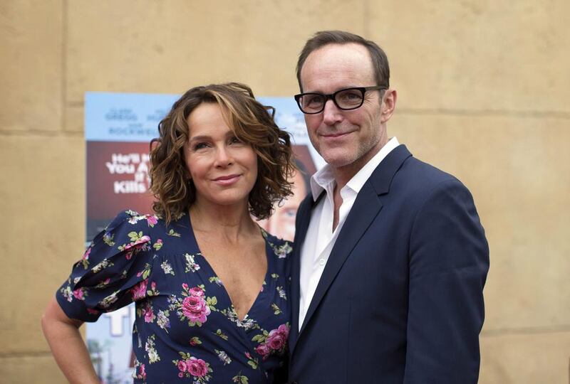 Director and cast member Clark Gregg and his wife actress Jennifer Grey pose at the STARZ Digital premiere of Trust Me sponsored by Sabra Hummus. Mario Anzuoni / Reuters 