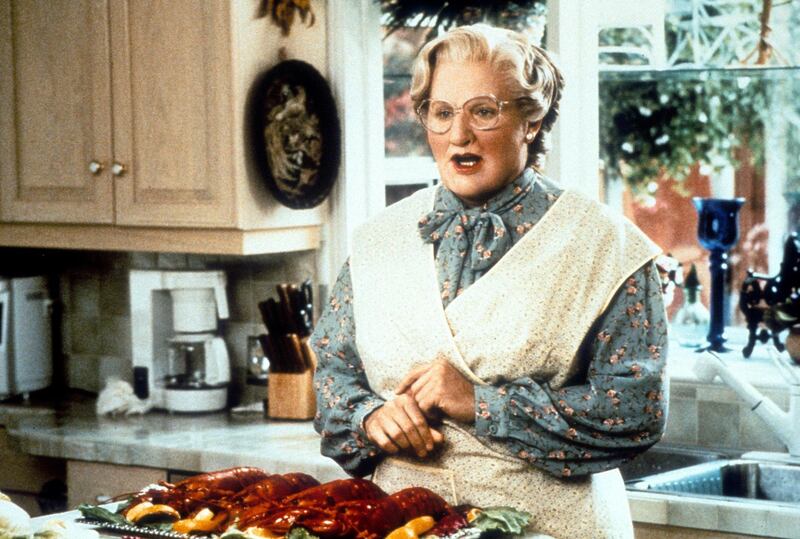 Robin Williams in Mrs. Doubtfire. Courtesy 20th Century Fox