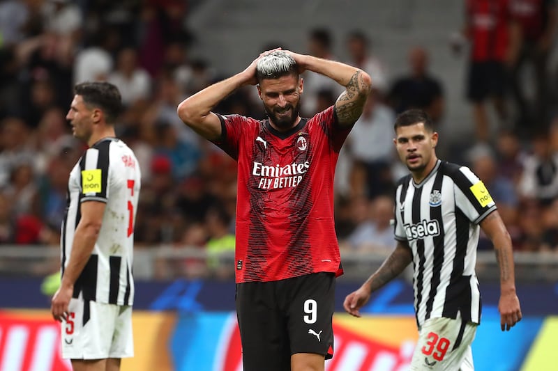 Milan's Olivier Giroud on Tuesday. Getty