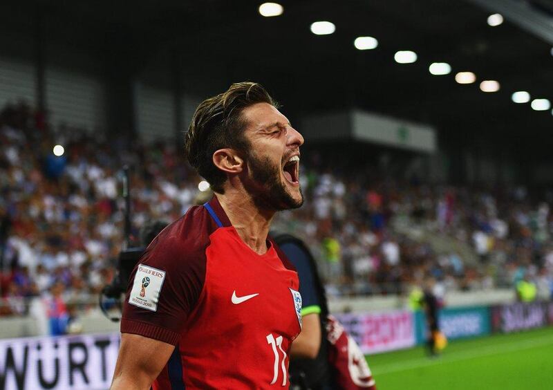 Adam Lallana of England celebrates his goal against Slovakia in his team's World Cup qualifying match on Sunday night. Dan Mullan / Getty Images / September 4, 2016 