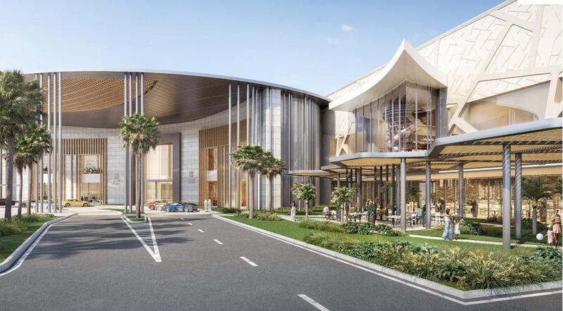 A CGI image of the redeveloped north entrance to Yas Mall, Abu Dhabi.