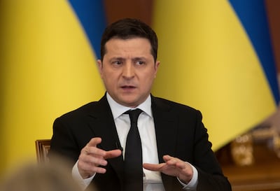 Ukraine's President Volodymyr Zelenskiy will welcome Boris Johnson to Kiev for talks on Tuesday. EPA