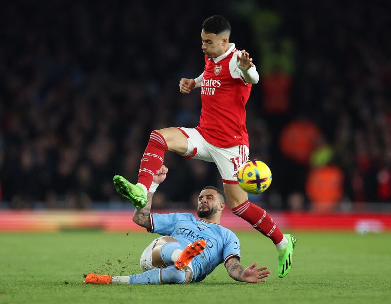 Kyle Walker 7: Did well against in-form Arsenal attackers, particularly Martinelli who had very little impact. Unusual booking for coming back on to field without referee’s permission in opening 45 minutes. Reuters