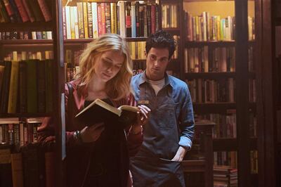 Penn Badgley and Elizabeth Lail in You. Courtesy Netflix