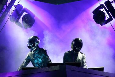 French electronic music stars Daft Punk have split up, ending one of the era's defining dancefloor acts. / AFP / GETTY IMAGES NORTH AMERICA / Karl Walter