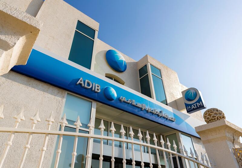 Dubai, United Arab Emirates - February 8th, 2018: General Views of Abu Dhabi Investment Bank. Thursday, February 8th, 2018. Jumeirah Beach Road, Dubai. Chris Whiteoak / The National