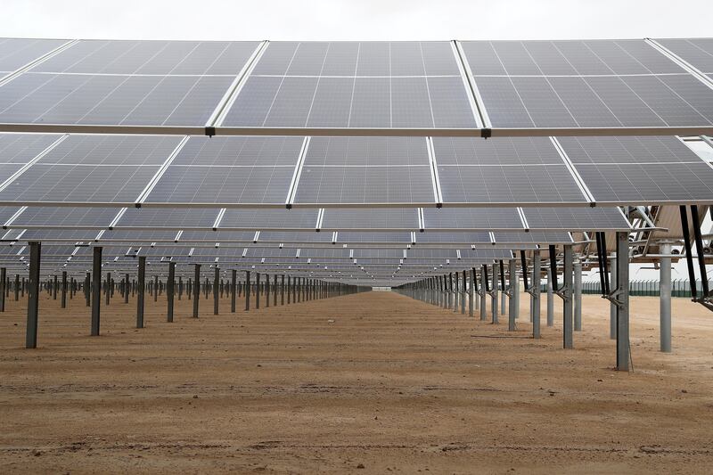 The UAE's Mohammed bin Rashid Al Maktoum Solar Park is one of the world's largest renewable energy projects. Pawan Singh / The National