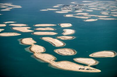 This picture taken on July 8, 2020 shows the unfinished World Islands. Courtesy AFP