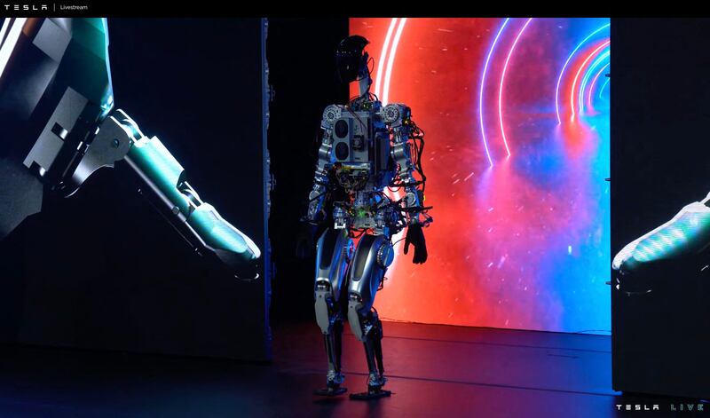 Humanoid robot Optimus was on stage as Tesla set out its plans for an AI future.