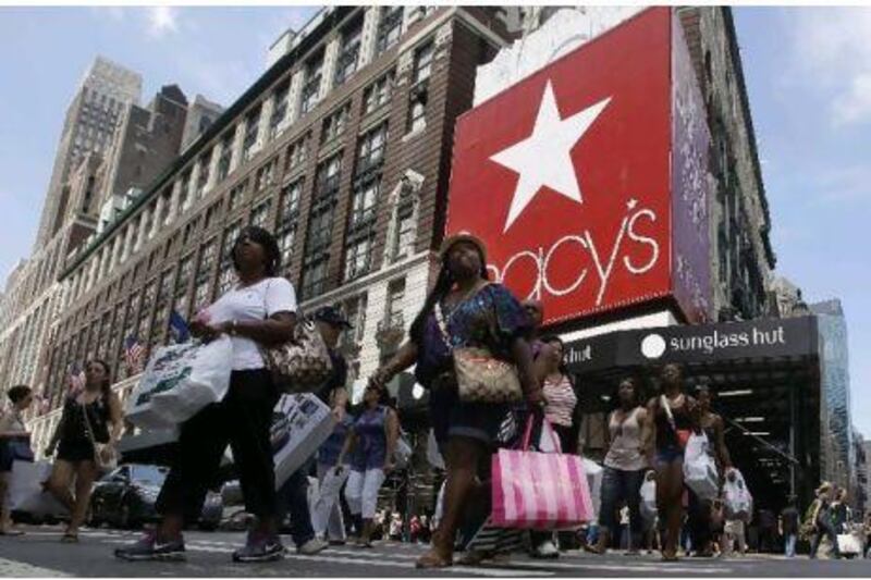 US retailers, such as Macy’s, reported sales last month that exceeded analysts’ estimates.