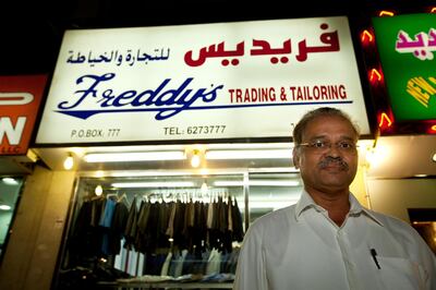 Freddy's tailoring owner Henry Sequeira in Abu Dhabi on February 7, 2012. Christopher Pike / The National