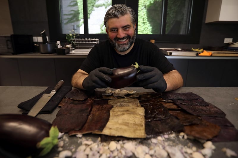 Omar Sartawi first created the aubergine 'leather' in 2019. Reuters
