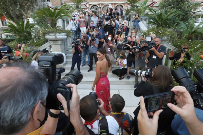 Hostess of the festival Serena Rossi attends the 'Patroness' photo call during the 78th Venice International Film Festival on August 31, 2021 in Venice, Italy. Getty Images
