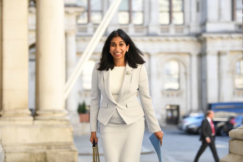 Ms Braverman arrives at the Foreign and Commonwealth Office in London for the first time since the Covid-19 lockdown in 2020. Getty Images