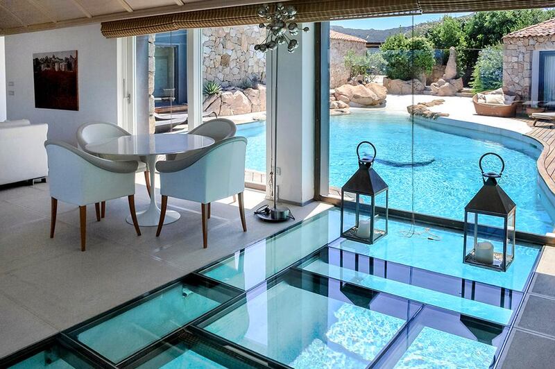 Villa Amoras, located in Miata, Porto Cervo, part of an enclave of luxury villas in the resort of Costa Smeralda in Sardinia, is for sale for £10.62 million (Dh60.64m).  The villa’s quirky design is said to have inspired the Bond villain lair in the Bond Movie The Spy Who Loved Me. Courtesy Beauchamp Estates