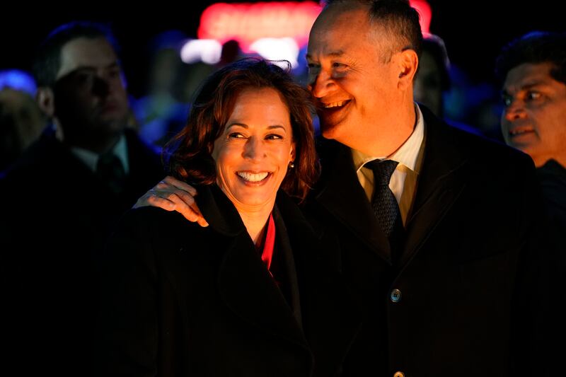 US Vice President Kamala Harris and her husband, Doug Emhoff. AP