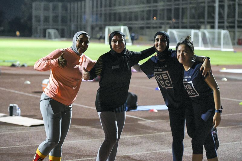 Abu Dhabi Running Team-AD Participants of Abu Dhabi Running Team at Zayed Sports complex, Abu Dhabi on June 2, 2021. Khushnum Bhandari / The National 
Reporter: Haneen Dajani News