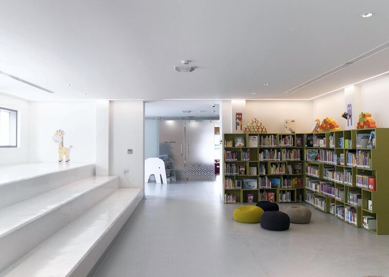 DUBAI, UNITED ARAB EMIRATES. 24 JULY 2019.
Children’s library at the recently opened Al Safa Art and Design Library offers over 4,000 titles, group workspaces, meeting areas, a cafe, an art gallery, a lounge area, and a children’s library. 
(PHOTO: REEM MOHAMMED / THE NATIONAL)
