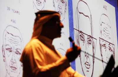 
DUBAI , UNITED ARAB EMIRATES , FEB 28  – 2018 :- Dr. Zuhair Al Fardan, Plastic , Reconstructive & Aesthetic Surgeon , UAE University speaking during the Dubai International Symposium for Plastic & Reconstructive Surgery conference held at Intercontinental Hotel in Dubai Festival City in Dubai. ( Pawan Singh / The National ) For News. Story by Nick Webster
