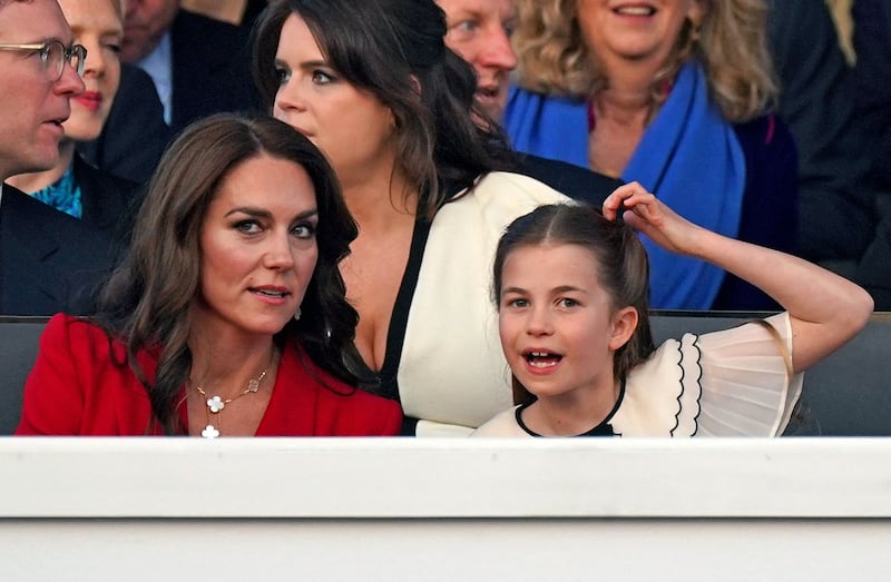 Kate, the Princess of Wales, and her daughter Princess Charlotte enjoy the show. AFP