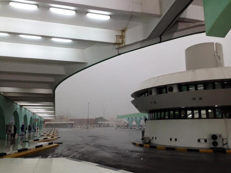The sky darkened from early on March 9, 2016. The view from Abu Dhabi's main bus station is of murky skies. Jonathan Raymond / The National