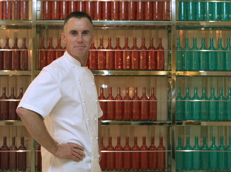 DUBAI-OCTOBER 6,2008 - Chef and TV presentor Gary Rhodes pose for a photograph at Rhodes Mezzanine in Grosvernor Hotel in Dubai. ( Paulo Vecina/The National ) *** Local Caption ***  PV Gary 4.JPGPV Gary 4.JPG