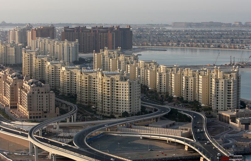 DUBAI , UNITED ARAB EMIRATES Ð Feb 13 : View of the Palm Jumeirah from Concord tower in Dubai Media City in Dubai. ( Pawan Singh / The National ) For Business.
