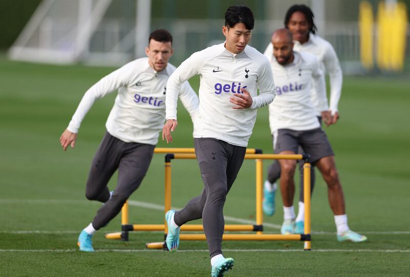 Tottenham Hotspur's Son Heung-min during training on October 31, 2022, on the eve of their crucial Champions League match against Marseille. AFP